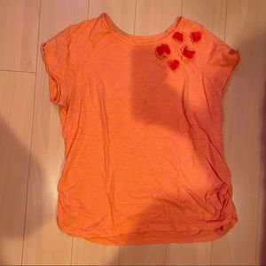 Orange floral applique tee